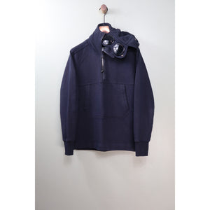 C.P. Company Navy 1/4 Zip Goggle Hoodie