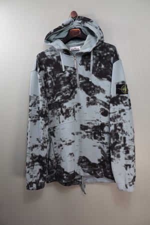 Stone Island Blue Organic Camo 1/4 Zip Hoodie