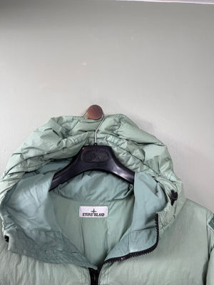 Stone Island Green Crinkle Reps Down Jacket