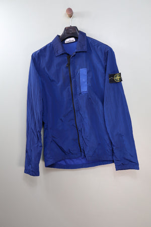 Stone Island Blue Nylon Metal Overshirt