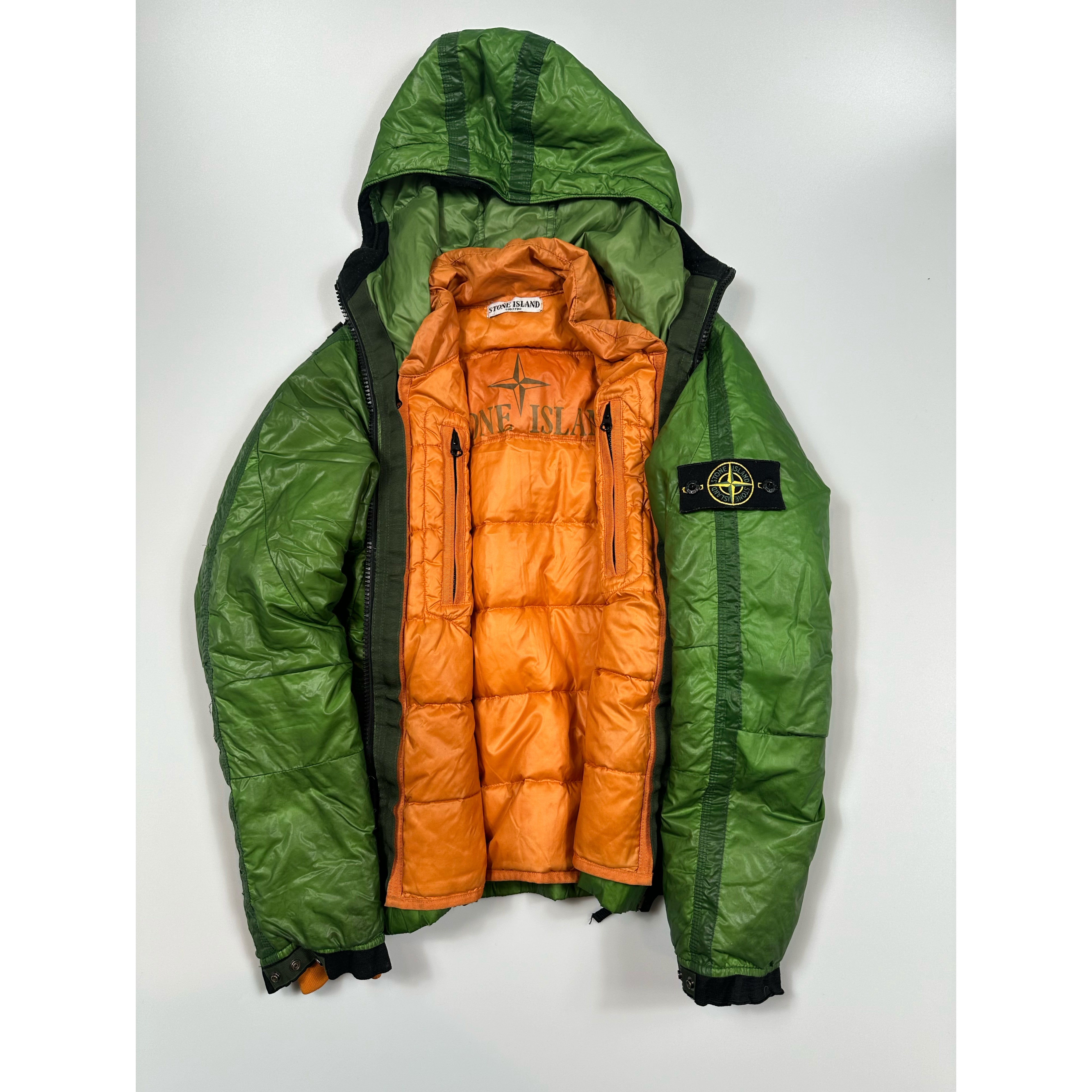 Stone Island Green Mesh Goose Down Jacket