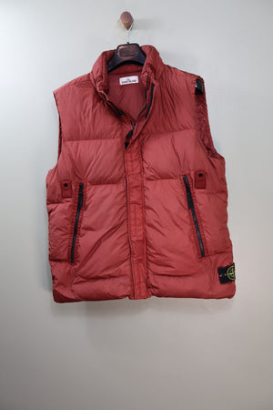 Stone Island Burnt Orange Crinkle Reps Down Gilet