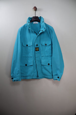 Stone Island Aqua Blue Cotton Cordura Jacket