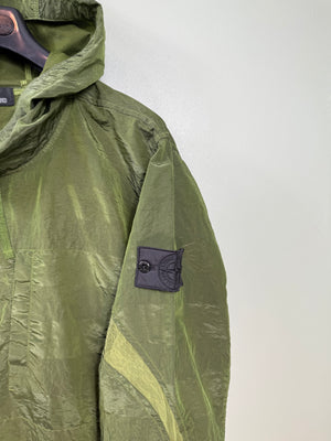 Stone Island Green Shadow Project Striped Nylon Metal Smock