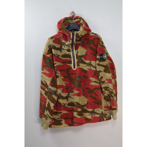 Stone Island Heritage Camo Teddy Fleece 1/4 Zip Hoodie
