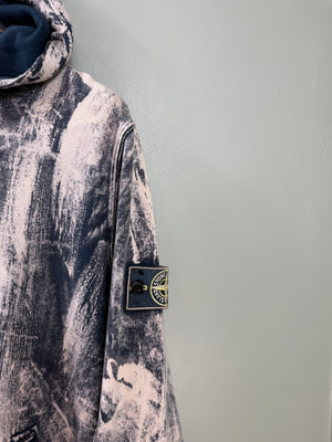 Stone Island Blue Hand Corrosion Hoodie
