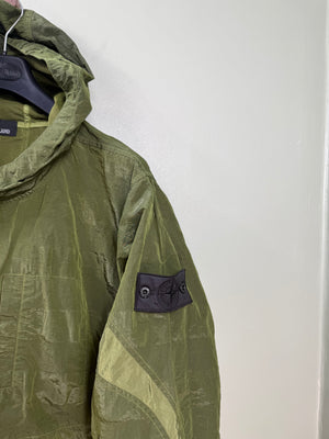 Stone Island Green Striped Nylon Metal Shadow Project Smock