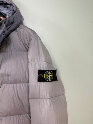 Stone Island Grey Crinkle Reps Down Jacket