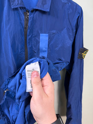 Stone Island Blue Nylon Metal Overshirt