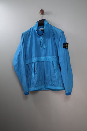 Stone Island Aqua Blue Resin Poplin Smock