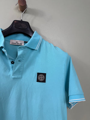 Stone Island Aqua Blue Slim Fit Polo