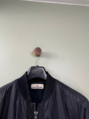 Stone Island Navy Crinkle Reps Bomber Jacket