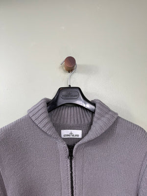 Stone Island Grey Knit Zipped Jumper
