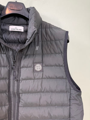 Stone Island Black O-Cotton/R-Nylon Tela Down Gilet