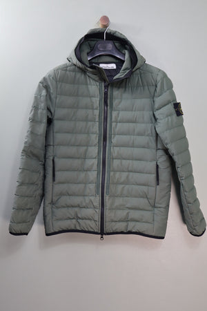 Stone Island Green O Cotton R Nylon Tela Down Jacket