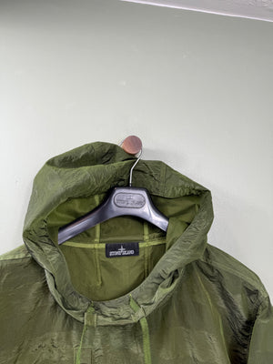 Stone Island Green Shadow Project Striped Nylon Metal Smock