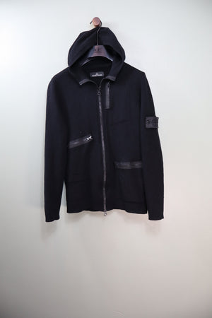 Stone Island Black Shadow Project Knit Zipped Hoodie