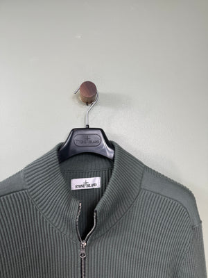Stone Island Green Ribbed Cardigan