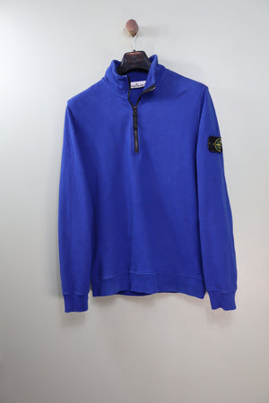 Stone Island Blue 1/4 Zip Jumper