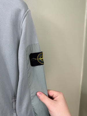 Stone Island Pastel Blue Nylon Panel Hoodie