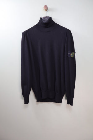 Stone Island Black Mock Neck Knit Jumper