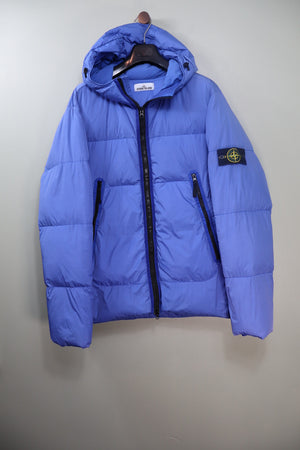 Stone Island Blue Crinkle Reps Down Jacket