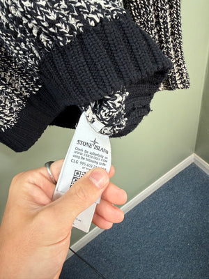 Stone Island lack Two Tone Heavy Knit Jumper