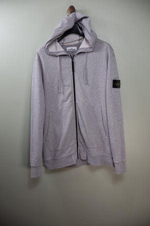 Stone Island Grey Zipped Hoodie