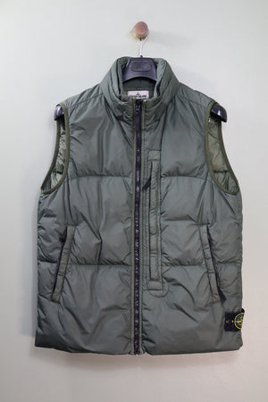 Stone Island Khaki Crinkle Reps Down Gilet