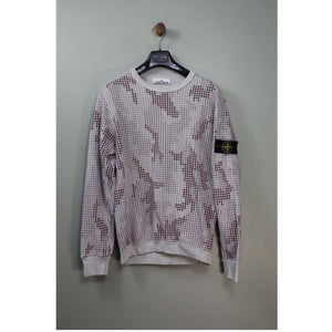 Stone Island Beige Grid Camo Jumper