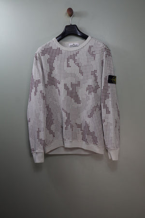 Stone Island Beige Grid Camo Jumper