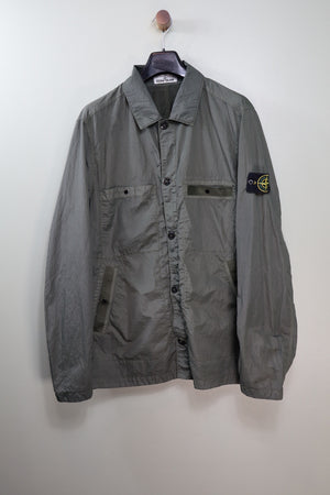 Stone Island Khaki Seersucker Overshirt