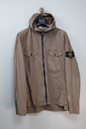 Stone Island Khaki Hooded Overshirt