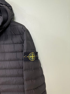 Stone Island Black O-Cotton/ R-Nylon Tela Down Jacket