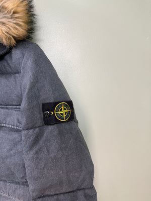 Stone Island Grey Lino Resinato Down Jacket