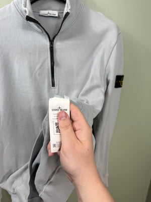 Stone Island Light Grey 1/4 Zip Jumper