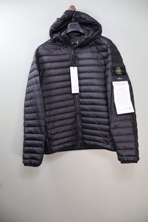 Stone Island Black Loom Woven Down Jacket