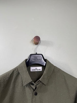 Stone Island Green Button Overshirt