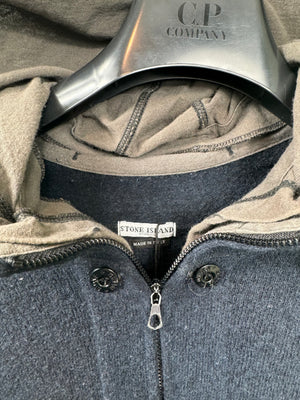 Stone Island Navy 1/4 Zip Hoodie