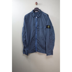Stone Island Blue Nylon Metal Overshirt