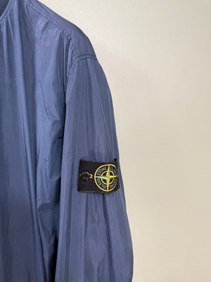 Stone Island Blue Crinkle Reps Bomber Jacket