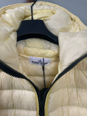 Stone Island Yellow Garment Dyed Micro Yarn Down Jacket