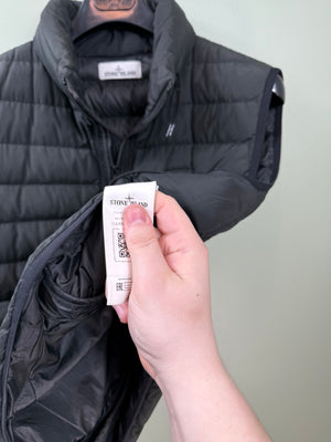 Stone Island Black O-Cotton/R-Nylon Tela Down Gilet