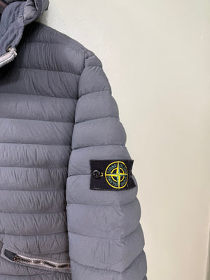 Stone Island Grey Loom Woven Down Jacket