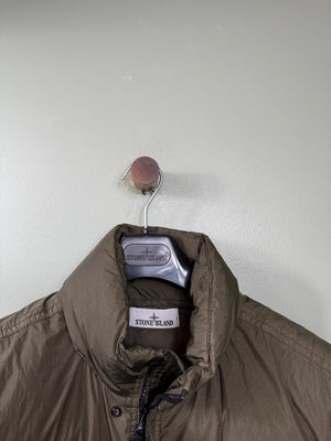 Stone Island Khaki Crinkle Reps Down Gilet