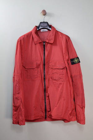Stone Island Red Nylon Metal Overshirt