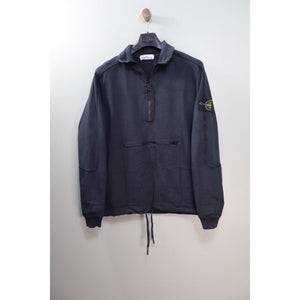 Stone Island Navy Grid 1/4 Zip Jumper