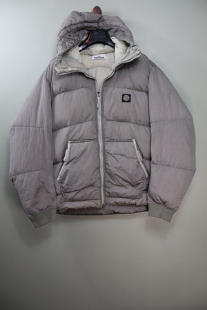 Stone Island Grey Nylon Metal Watro Ripstop Down Jacket
