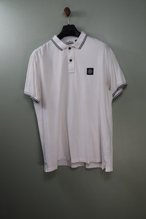 Stone Island White Slim Fit Polo