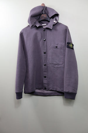 Stone Island Purple Heavyweight Cotton Hooded Overshirt